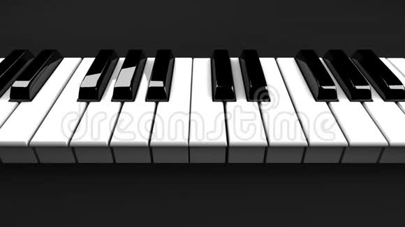 黑色背景上的钢琴键盘视频的预览图