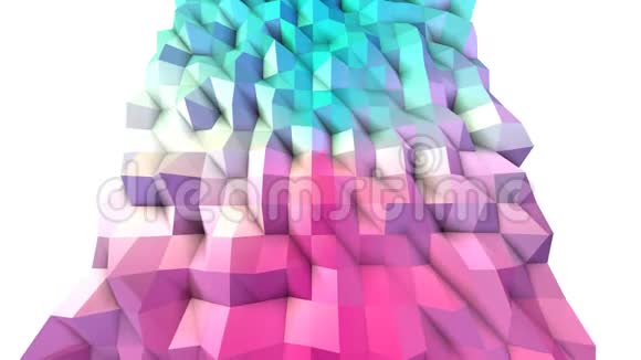 抽象简单的蓝色粉红色低聚三维表面作为迷幻背景软几何低聚运动背景视频的预览图