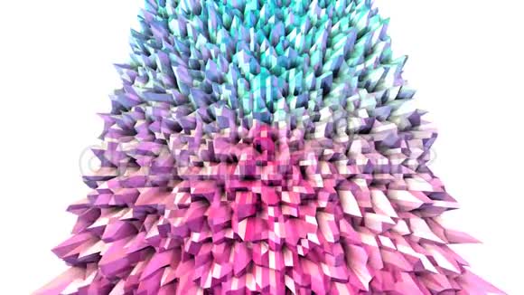 抽象简单的蓝色粉红色低聚三维表面作为技术背景软几何低聚运动背景视频的预览图