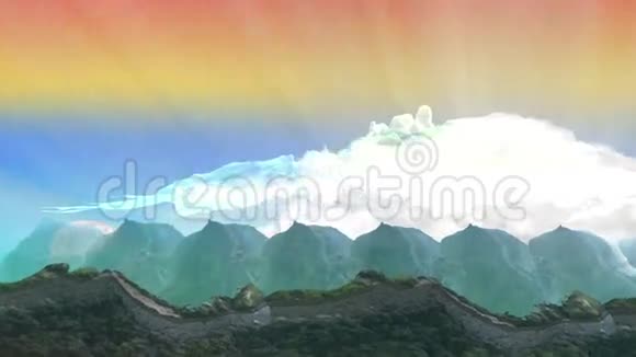 光束穿透云层和山脉视频的预览图