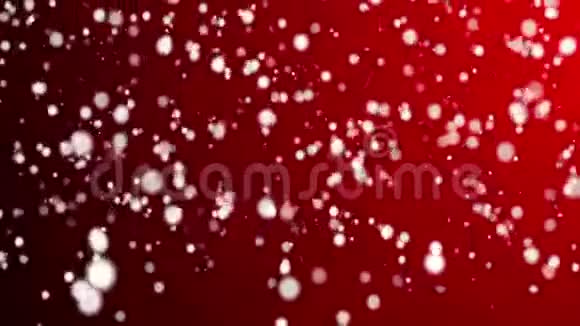 圣诞节红色背景雪花飘落的雪花假日高清视频的预览图