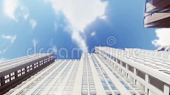 蓝天背景的高层写字楼视频的预览图