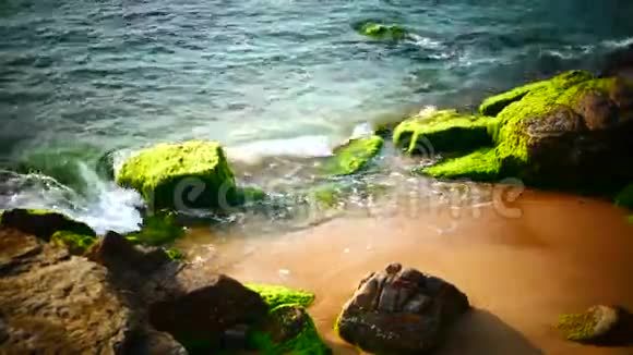 有波浪和岩石的海洋海岸视频的预览图