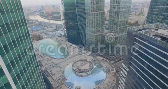 摩天大楼的空中景观视频的预览图