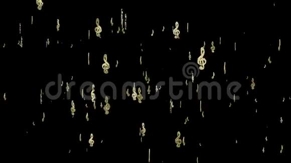 在黑色背景上跳舞的音符视频的预览图