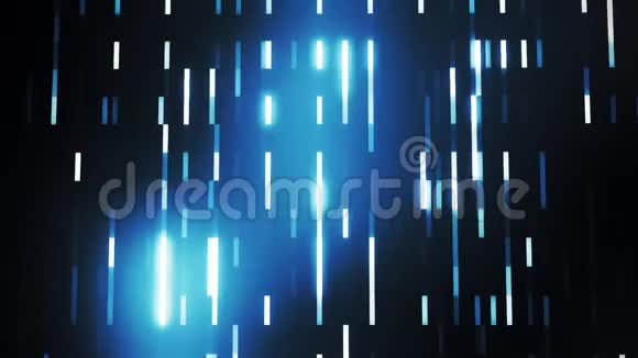 蓝色发光数字霓虹灯线VJ循环运动背景视频的预览图