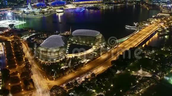 新加坡滨海湾夜景的时间流逝视频的预览图