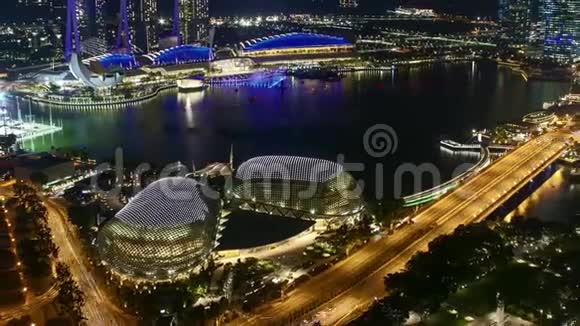 新加坡滨海湾夜景的时间流逝视频的预览图