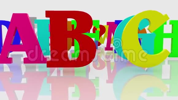 五颜六色在白色上混合了不同的字母视频的预览图
