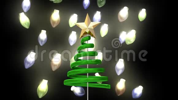 圣诞树明星和落灯视频的预览图