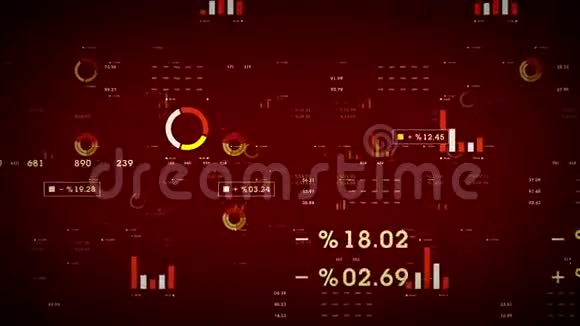 商业图表和数据红色视频的预览图
