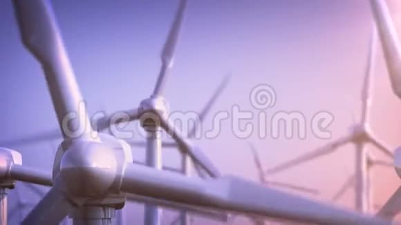 风力涡轮机的旋转前摄象机飞行视频的预览图