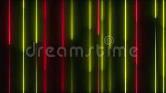 许多垂直霓虹灯照明线抽象电脑生成背景3D渲染视频的预览图