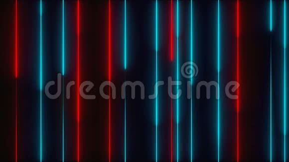 许多垂直霓虹灯照明线抽象电脑生成背景3D渲染视频的预览图