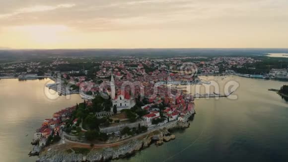 克罗地亚Rovinj的鸟瞰图视频的预览图