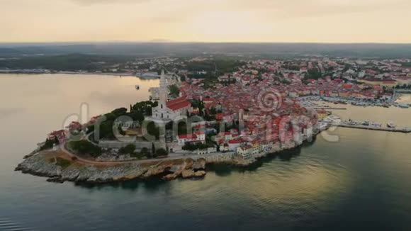 克罗地亚Rovinj的鸟瞰图视频的预览图