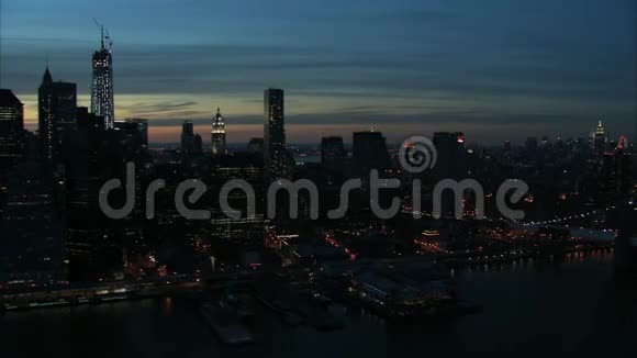 纽约大桥灯光航拍视频的预览图
