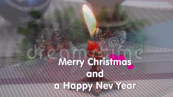 蜡烛圣诞装饰与新年和圣诞节签约视频的预览图