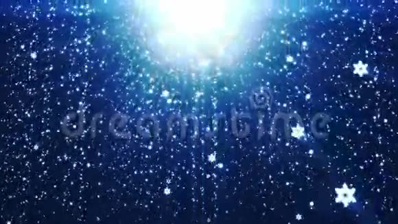 假日背景雪花对蓝色视频的预览图