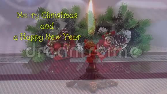 蜡烛圣诞装饰与新年和圣诞节签约视频的预览图