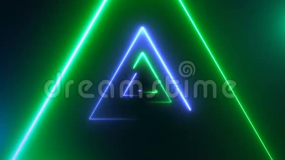 用霓虹灯三角形抽象背景视频的预览图