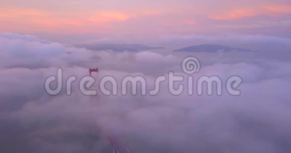 金门大桥空中日落景观视频的预览图