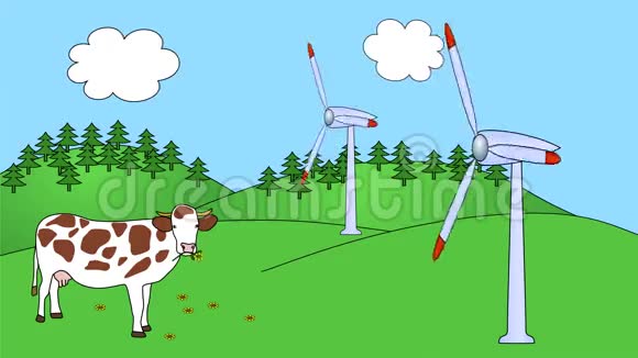 风力发电厂无缝回路4kUHD视频的预览图