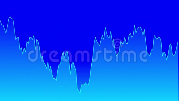 股票市场投资交易蓝色背景图上的蓝线图视频的预览图