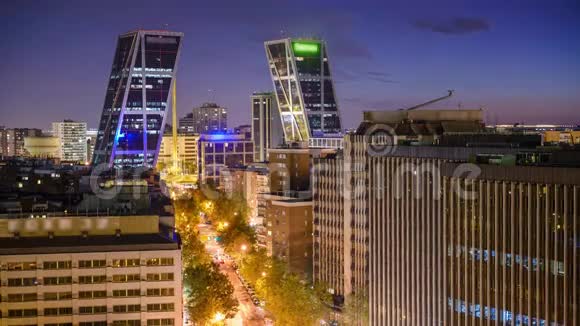 马德里西班牙金融区城市景观视频的预览图