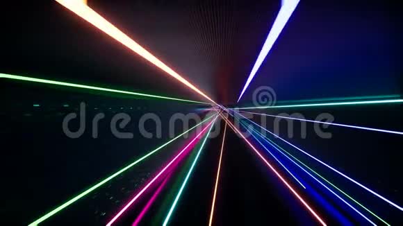 带有霓虹灯的抽象未来主义隧道视频的预览图