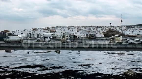 天启海景毁了桥世界末日的概念超级逼真的4K动画视频的预览图