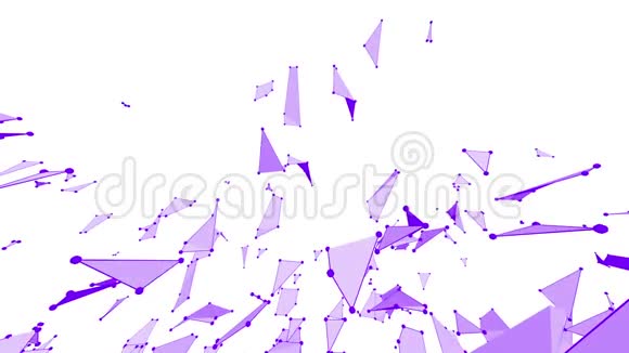 抽象简单的紫罗兰挥舞三维网格或网格作为时尚背景紫罗兰几何振动环境或脉动视频的预览图