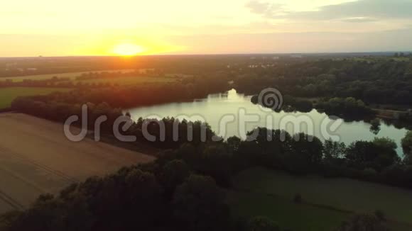 德国公园上空令人惊叹的日落美景视频的预览图