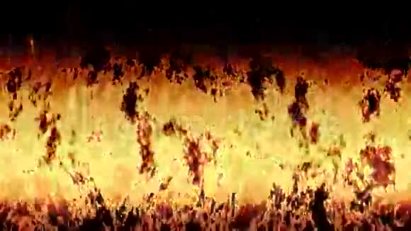 火灾背景中红色黄色火焰的详细动画视频的预览图
