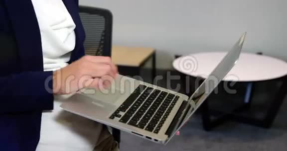 女商人用笔记本电脑视频的预览图