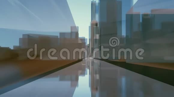 抽象城市市中心镜像建筑街视频的预览图
