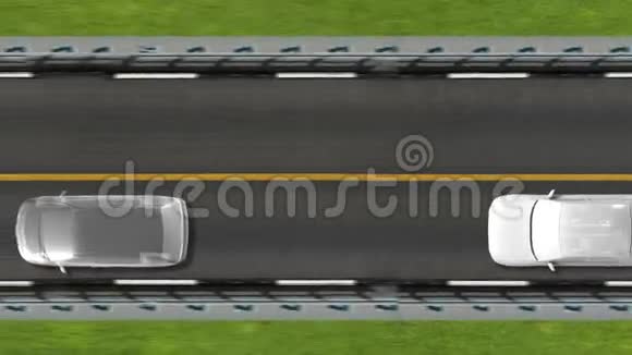 汽车技术道路碰撞警报顶部视图视频的预览图