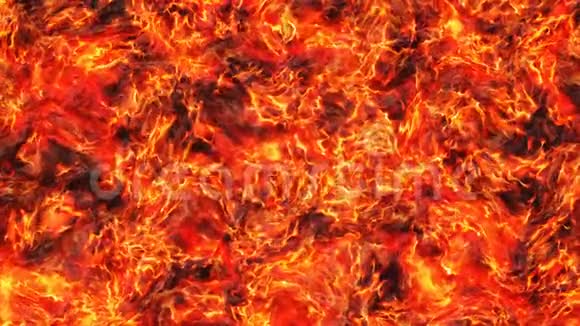 火山喷发的热红火熔岩视频的预览图
