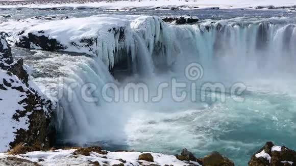 冰岛的瀑布Godafoss视频的预览图
