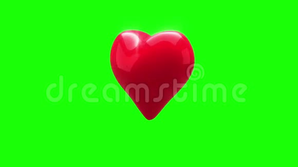 红色的心打开绿色的背景视频的预览图