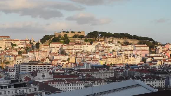 里斯本葡萄牙天际线朝圣豪尔赫城堡视频的预览图