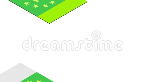 欧洲纸币落在白色背景上的一堆等距的孤立的视频的预览图