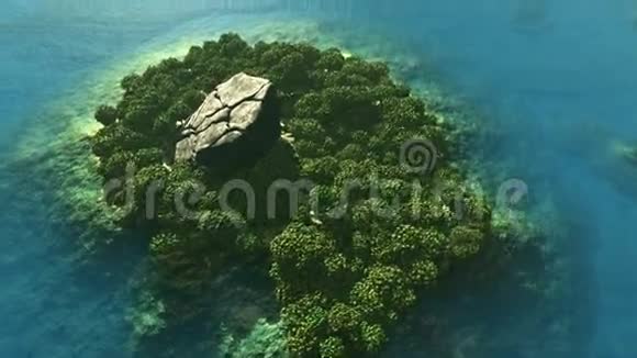 热带岛屿热带雨林空中拍摄视频的预览图