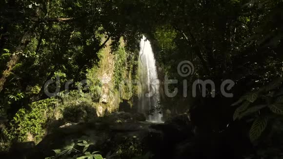 美丽的热带瀑布菲律宾宿务岛视频的预览图