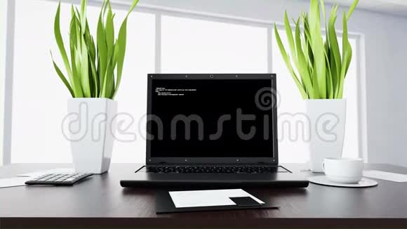 笔记本笔记本电脑放在桌子上工作空间办公室工作理念现实的4k动画视频的预览图