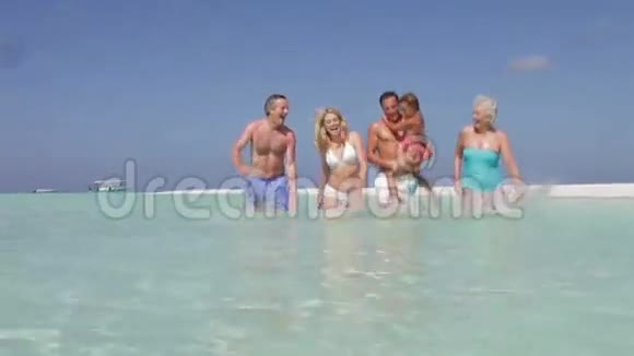 多代家庭海边度假乐趣视频的预览图
