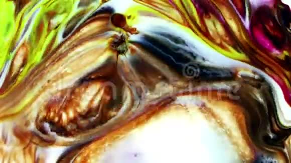 抽象多彩漆油墨液体爆炸扩散迷幻剂视频的预览图