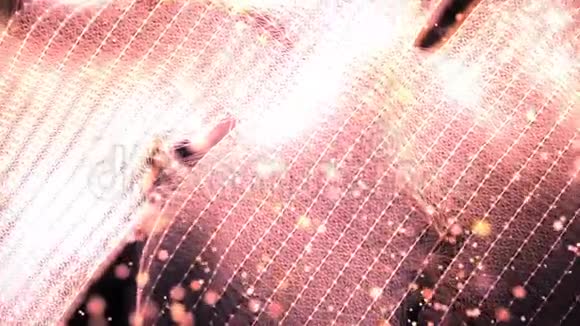抽象背景红色能量发光波可循环使用视频的预览图