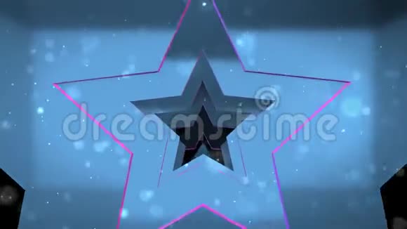 蓝色星星爱隧道循环视频的预览图