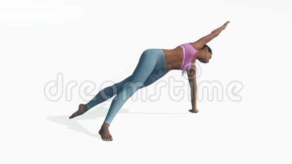 平衡瑜伽姿势的运动型非洲女性视频的预览图
